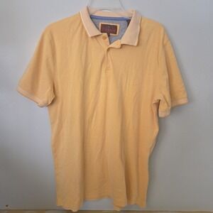 James Tattersall Polo Shirt Men Large Yellow Collar Golf Activewear Dadcore